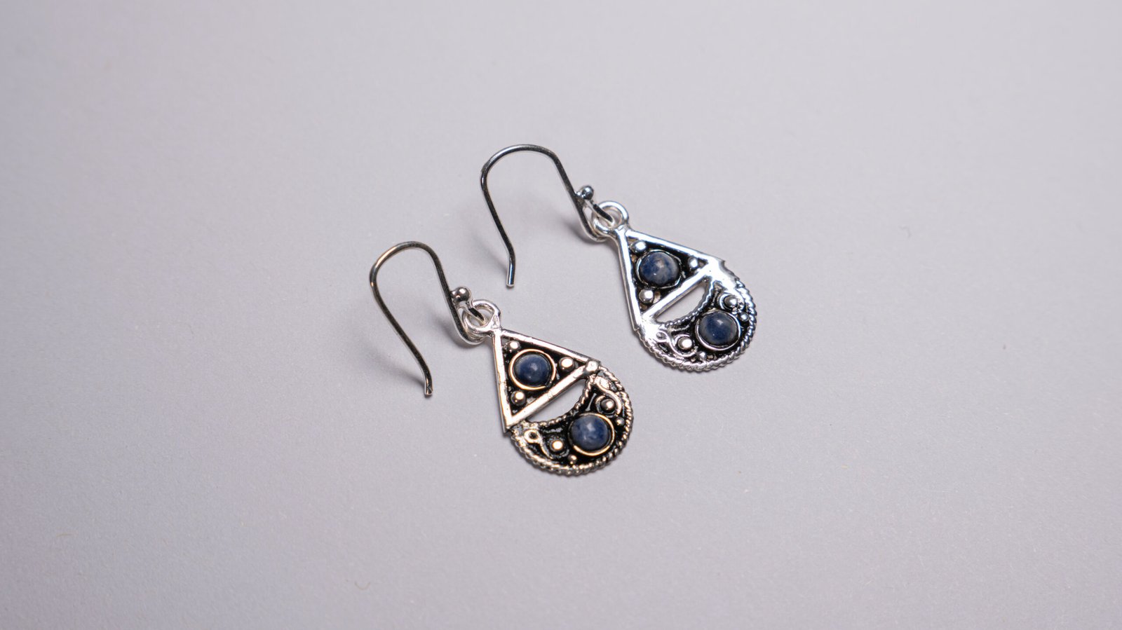 Sodalite sterling silver earrings