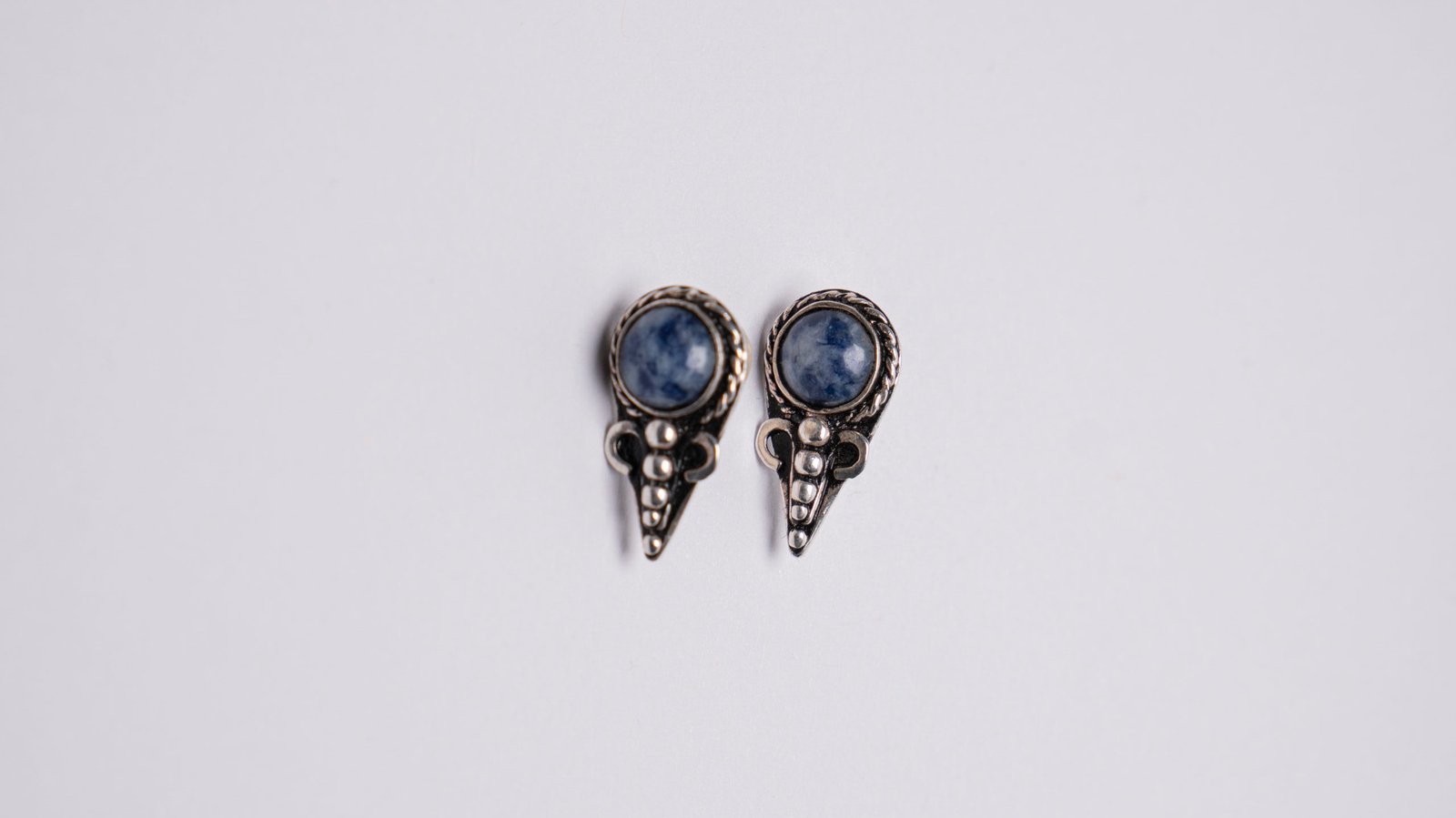 Sodalite sterling silver stud earrings